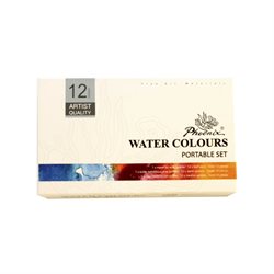 Acuarelas Phoenix Caja Metal x12 Colores