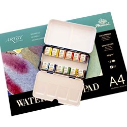 Acuarelas Phoenix Caja Metal x12 Colores