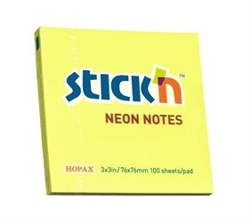 Block de Notas Adhesivas Stick`N 76x76 Flúo Limón. Santiago Aloy S.A.
