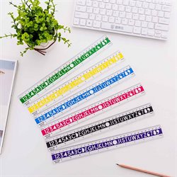 Regla  de Plástico 30 cm con Números y Letras
